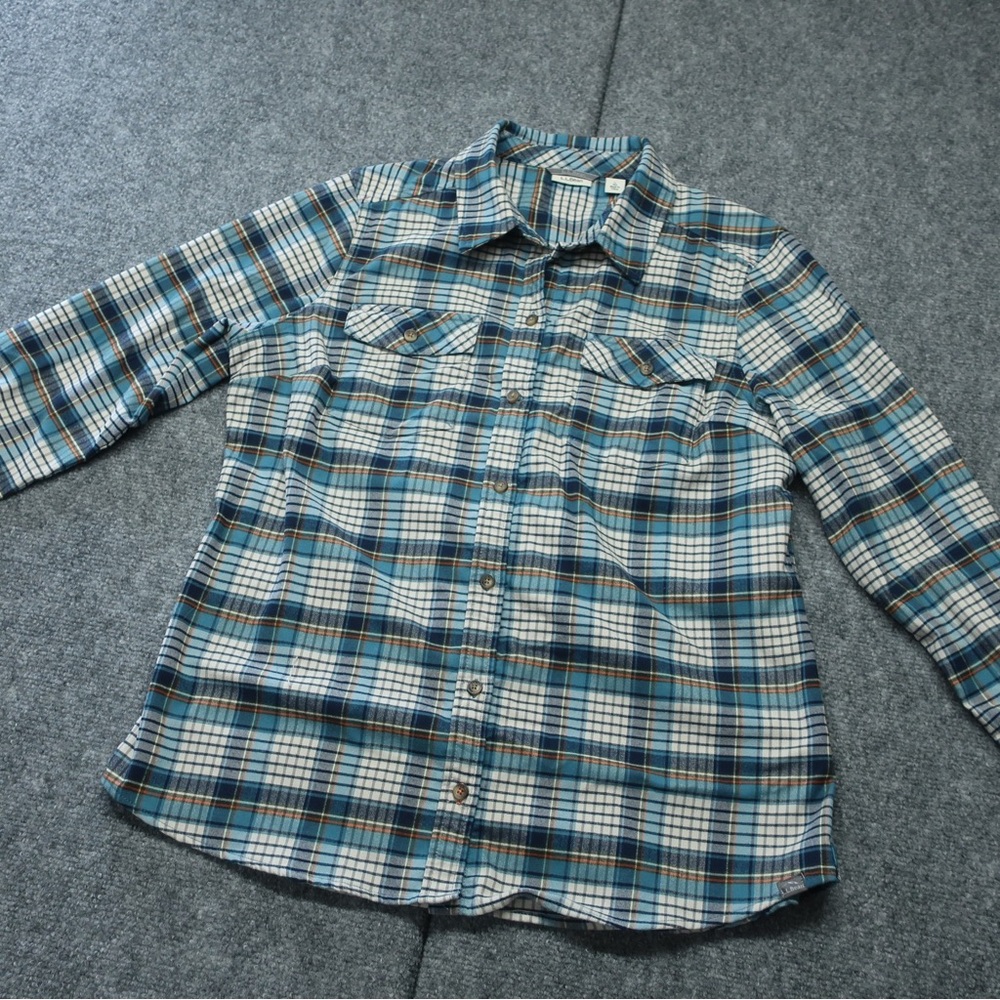 L.L. Bean Women's Blue and White Plaid Button-Down Shirt